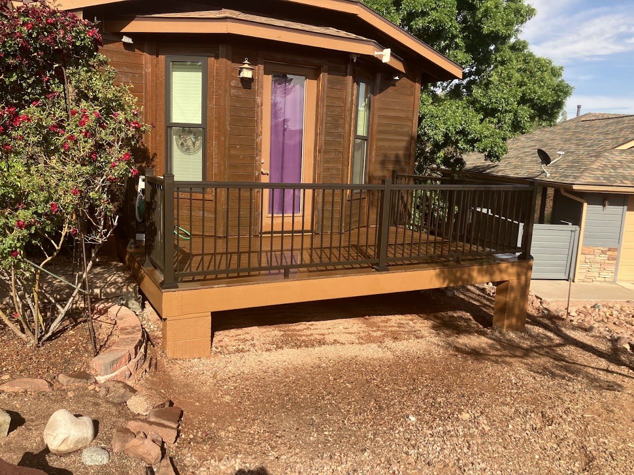 New Trex deck with TimberTech IRX aluminum railing in Payson, Arizona